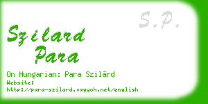 szilard para business card