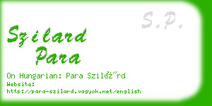 szilard para business card